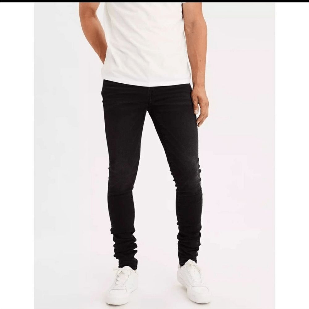 American Eagle Ne(x)t Level Flex Stacked Skinny Jean Black Size‎ 26x28
